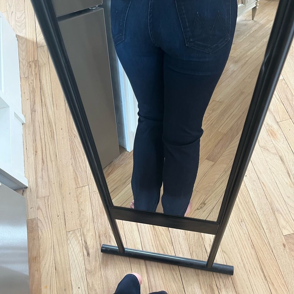 MOTHER Women's Straight Leg Jeans - Dark Blue - Picture 6 of 14